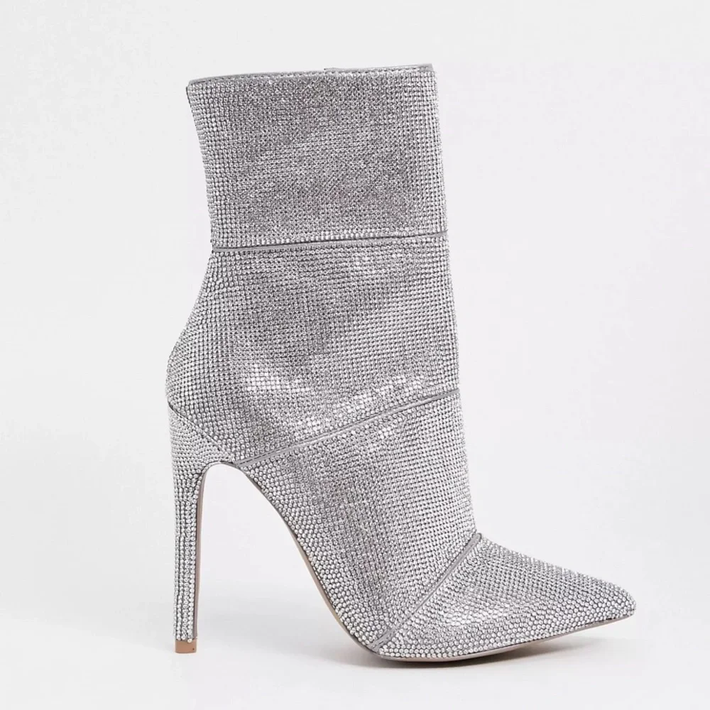 Winona Stiletto Rhinestone Ankle Boots - Picture 6 of 11